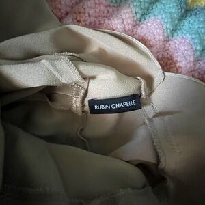 Gold satin halter gown